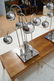 Pr Chrome arched arm table lamps. Italian 1970's. - 8