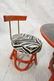 Red Painted Rattan Table & Four Low Chairs. Black - 6