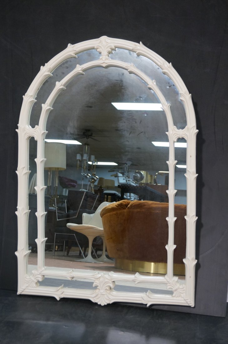 Decorator Serge Roche Style Wall Mirror.  White r (1 of 9)