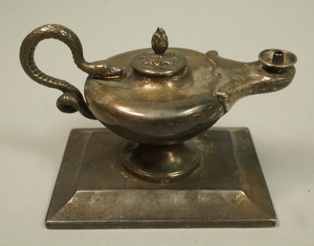 English Sterling Oil Lamp. Barnard & Sons c. 1869 (1 of 6)
