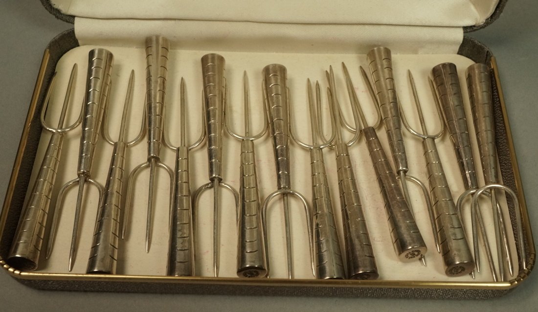 14pc Sterling Mexican TAXCO Picks Corn Holders. C (1 of 4)