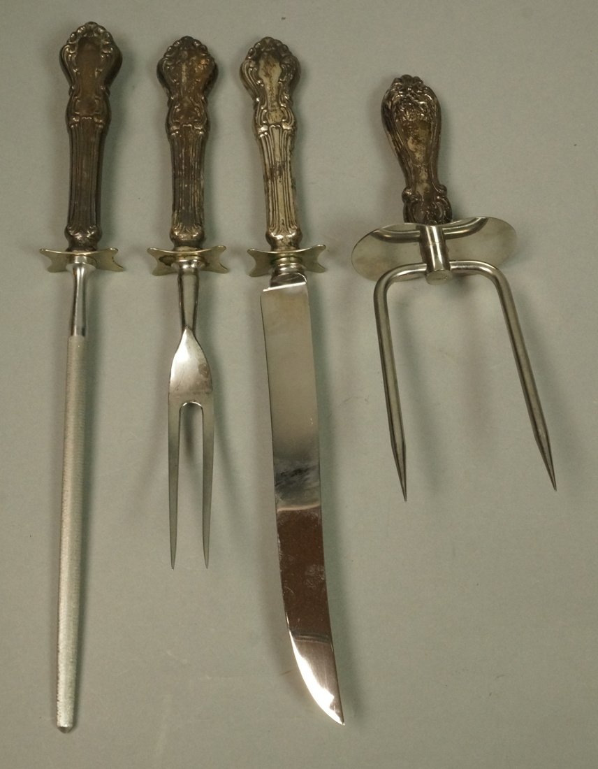 4pc Sterling Carving Set. Fork, Knife, Poker, and (1 of 3)