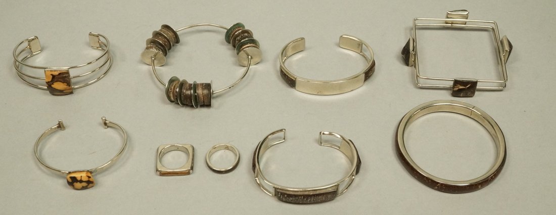 Lot 9pcs Colombian Coconut Shell Jewelry. 2 Rings (1 of 4)