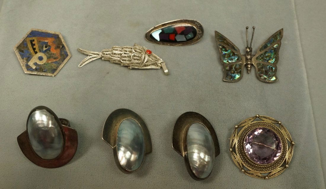 8pcs Silver & Sterling Jewelry. Some Mexican. Pr (1 of 7)