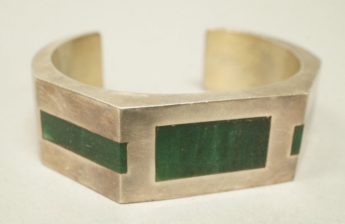 Sterling Mexican BALLESTEROS Cuff Bracelet. Inlai (1 of 6)