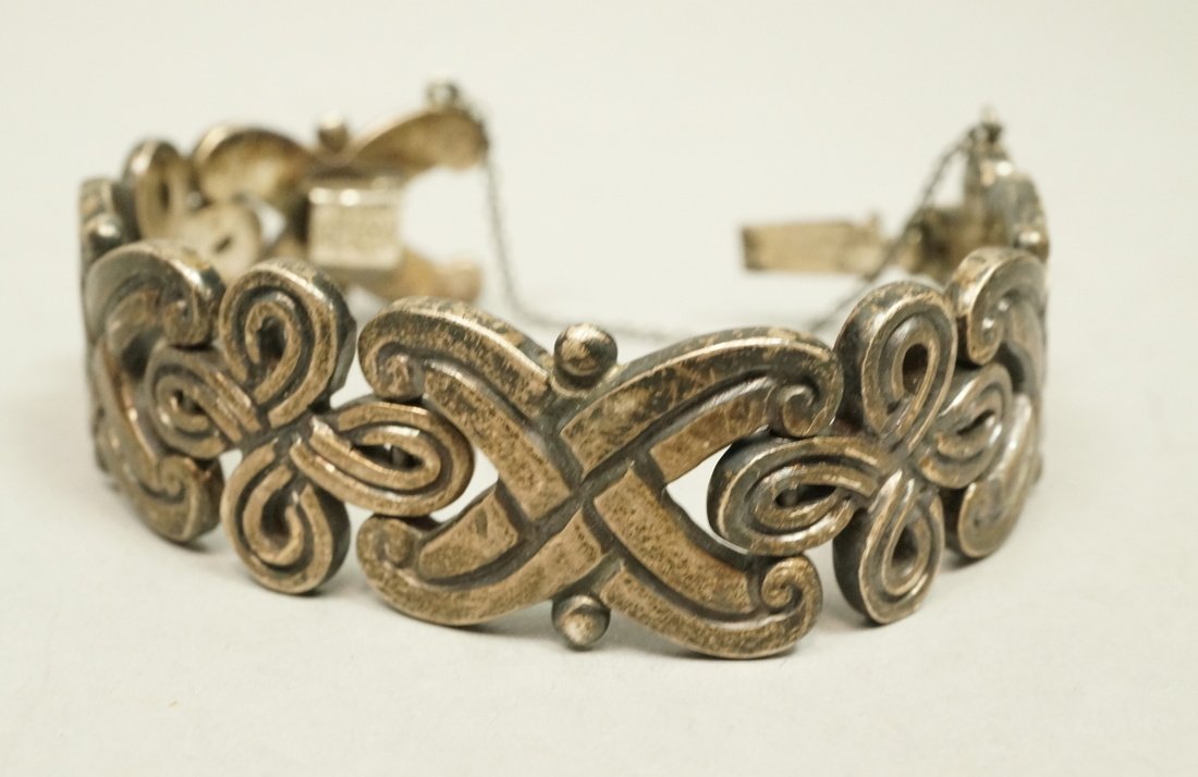 Vintage Sterling CP Mexican Link Bracelet. Heavy (1 of 5)