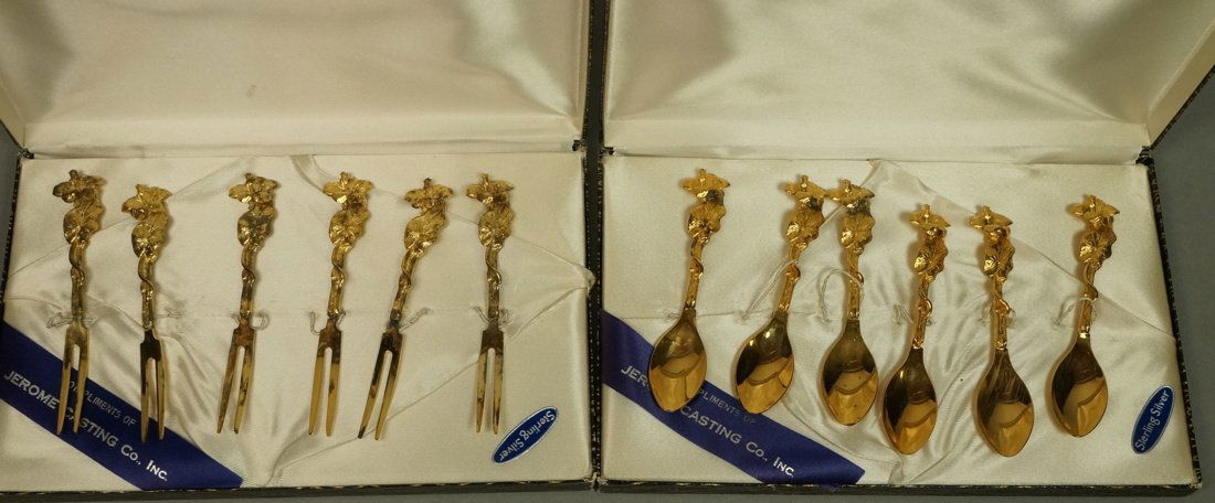 2 sets TOW Gilt Sterling boxed Hors D'oeuvre Sets (1 of 8)