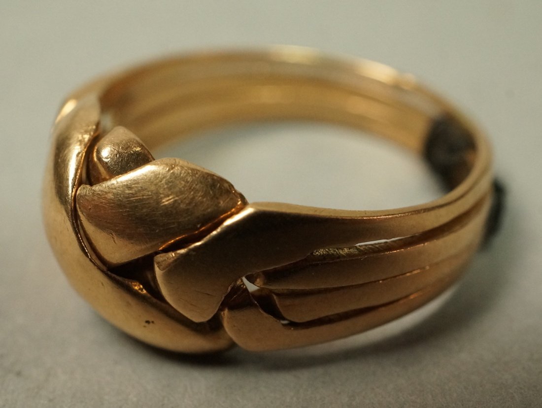 14K Gold Puzzle Ring.  4 interlocking sections. (1 of 4)