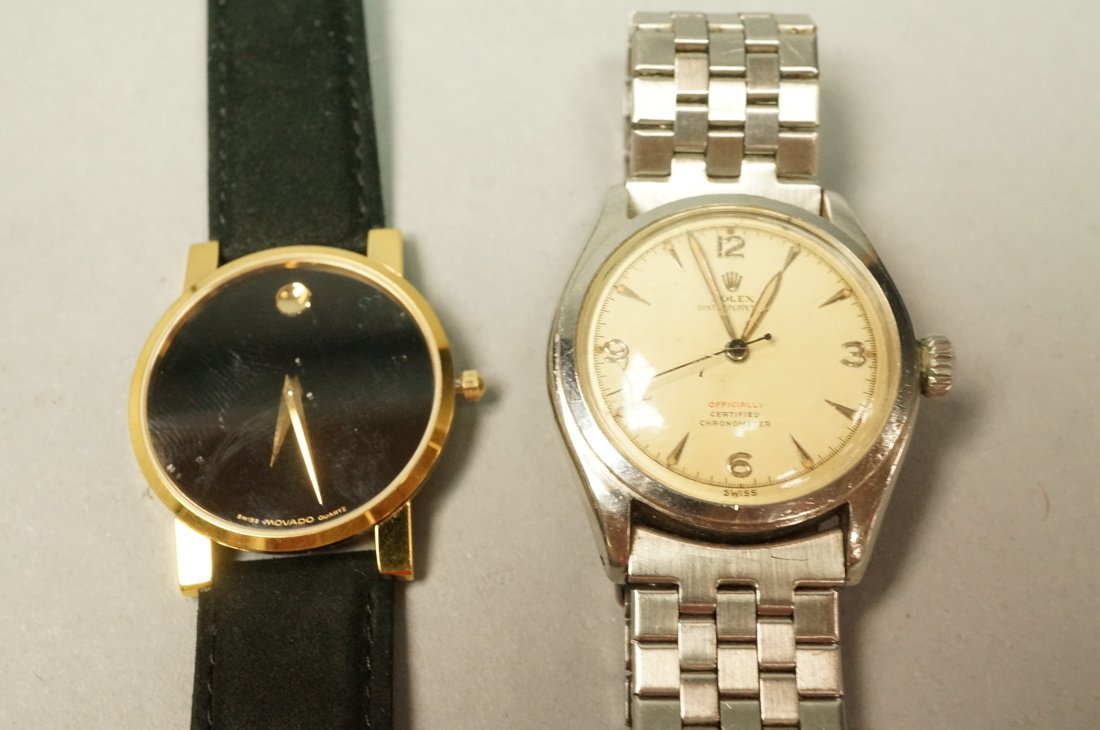 2 wrist watches.  Wristwatches.  Movado and Rolex (1 of 6)