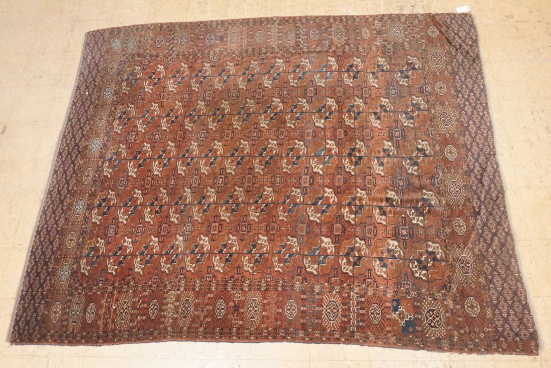 9'4 x 7'3 Brown BOKHARA carpet rug repeating patt (1 of 8)