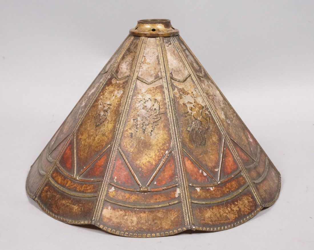 Small Antique Mica Lamp Shade. Ten sided Cone for (1 of 8)