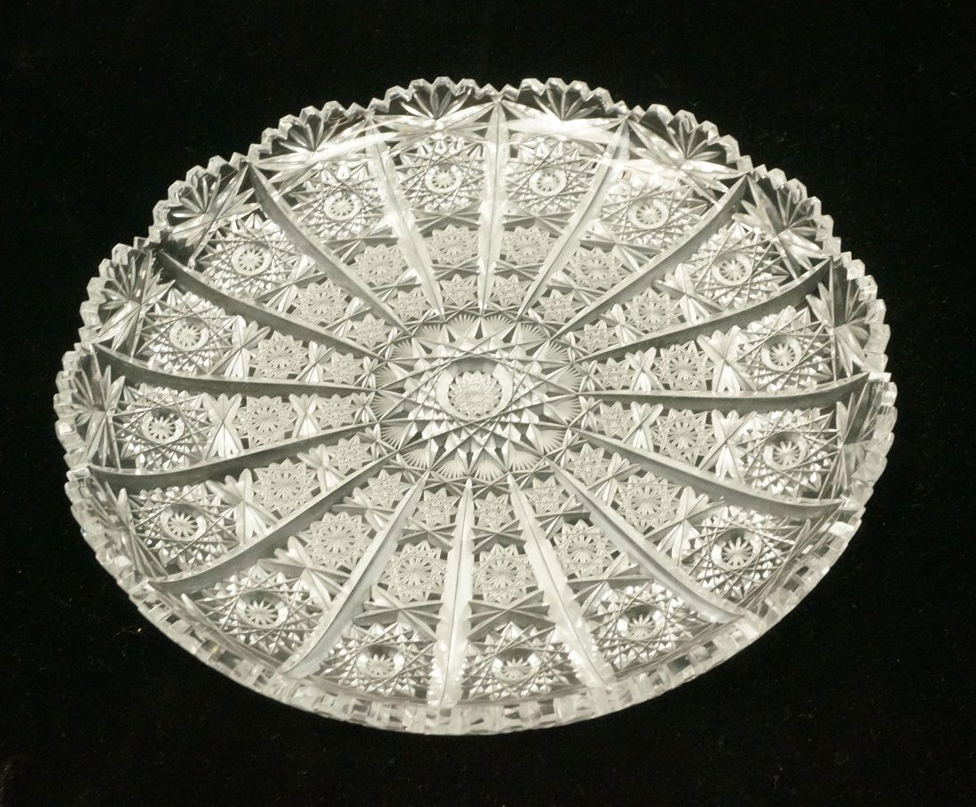 Elegant Cut Glass Queens Lace Serving Plate Tray. (1 of 5)