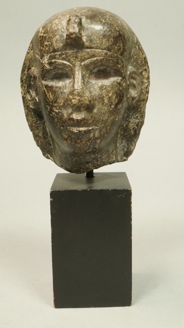 Egyptian style carved stone Bust Head. Has headdr (1 of 8)