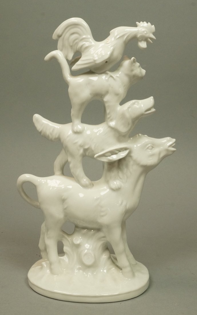 German Porcelain Figural Town Musicians of Bremen (1 of 6)