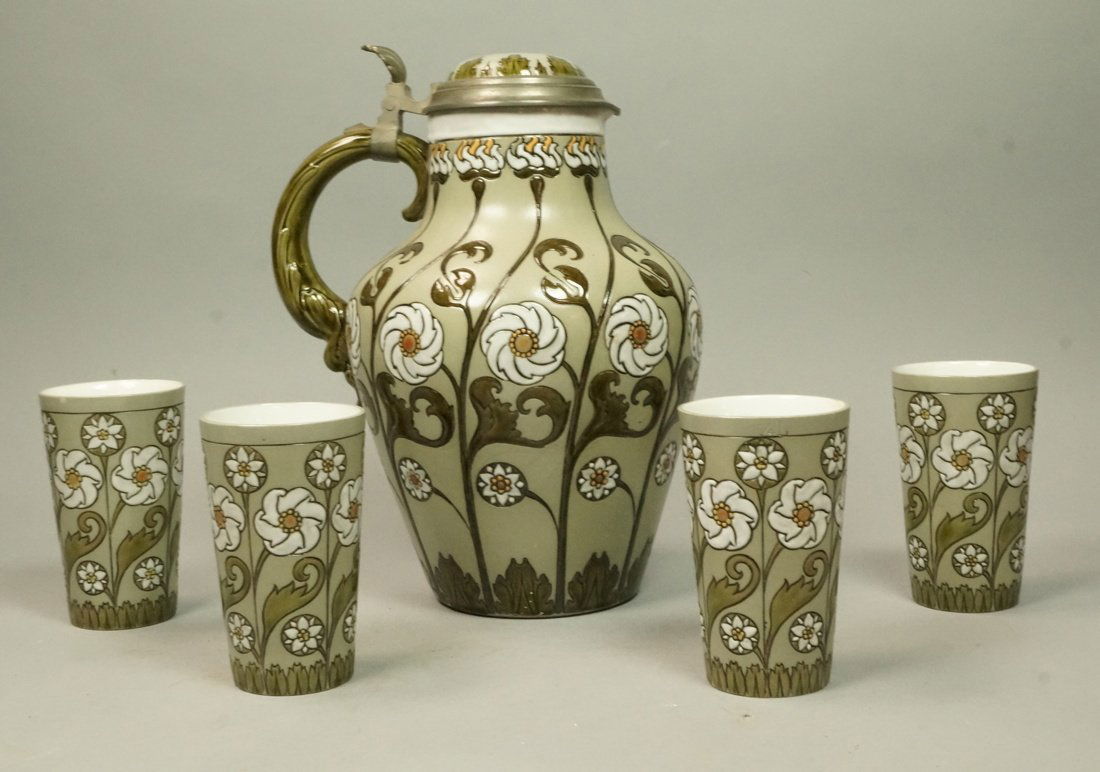 5pc V&B METTLACH Drinking Set. Villeroy & Boch Ha (1 of 10)