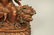 Metal Seated Asian Figure. Colored wash. Deity si - 3
