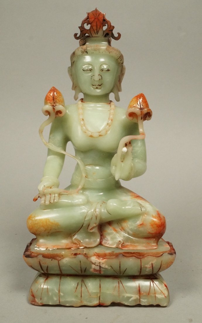 Carved Stone Carving Female Deity. Seated figure (1 of 7)