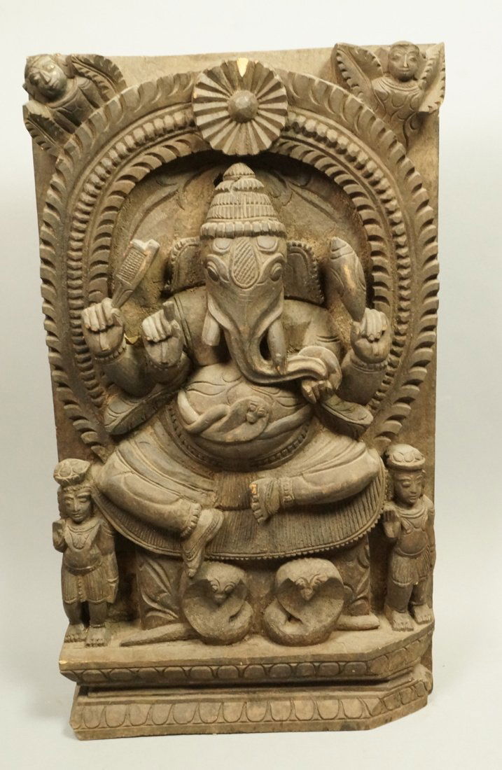 Carved Wood Indian Hindu Elephant Shiva. Carved w (1 of 8)