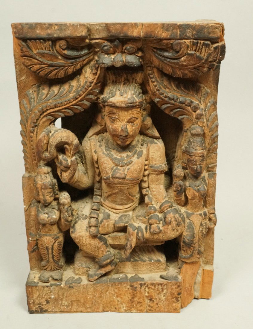 Antique Carved Wood Indian Carving. Deep relief c (1 of 7)