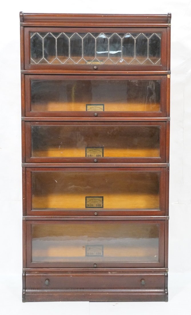Mahogany Barrister Bookcase. Five stacks; top cas (1 of 10)
