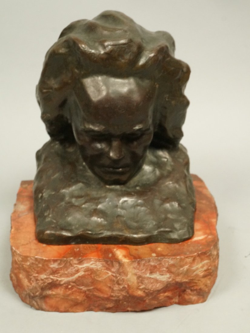 PAUL GASTON DEPREZ Bronze Bust. Separate stone ba (1 of 7)