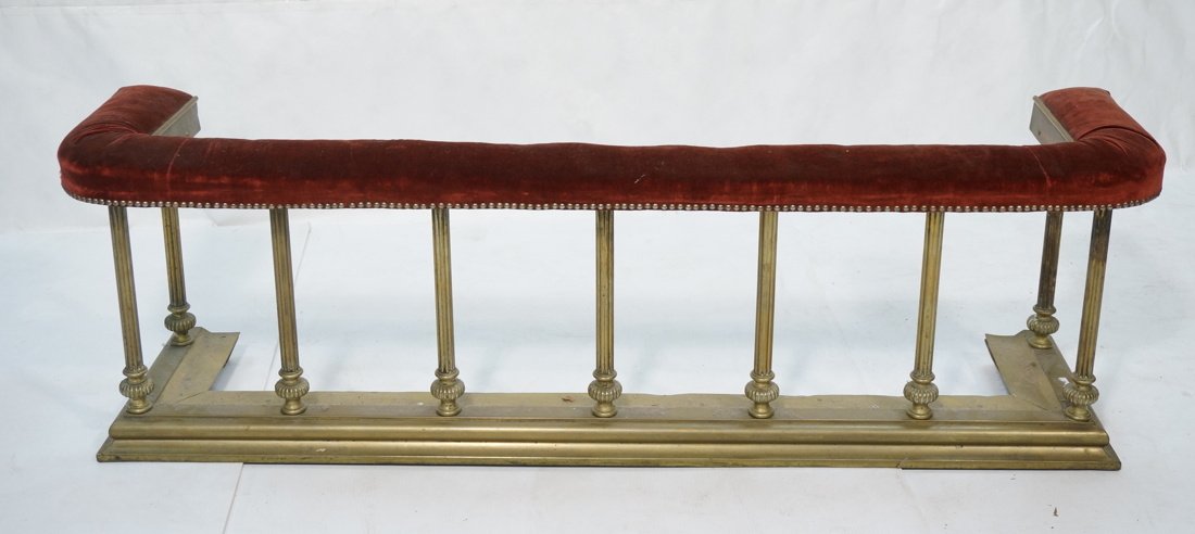 Heavy Brass Fire fender fireplace surround. Red v (1 of 5)
