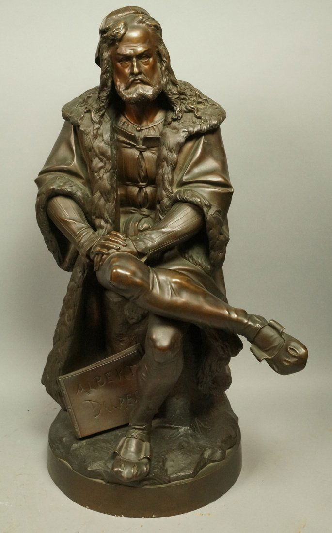 Large Bronze A. CARRIER Seated Figural Sculpture. (1 of 8)