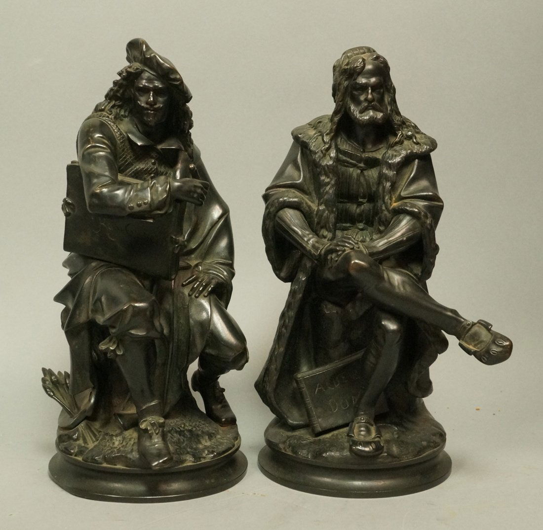 Pr Small Bronze (after) A. CARRIER Seated Figural (1 of 10)