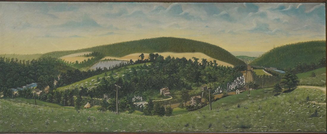 J.H. STOVER Large Landscape Oil Painting. Lush sc (1 of 8)