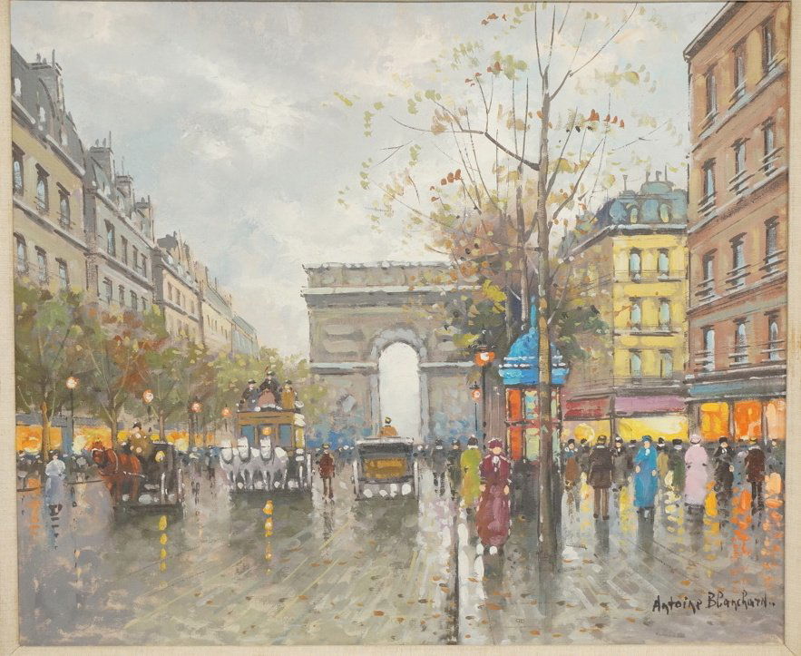 ANTOINE BLANCHARD Oil Painting. French Scene. Par (1 of 9)