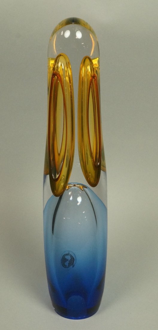 Large Art Glass Table Sculpture. A. JABLOMSKI eng (1 of 8)