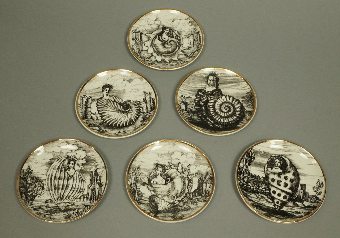 Set 6 PIERO FORNASETTI Coasters. "Le Oceanidi" po (1 of 9)
