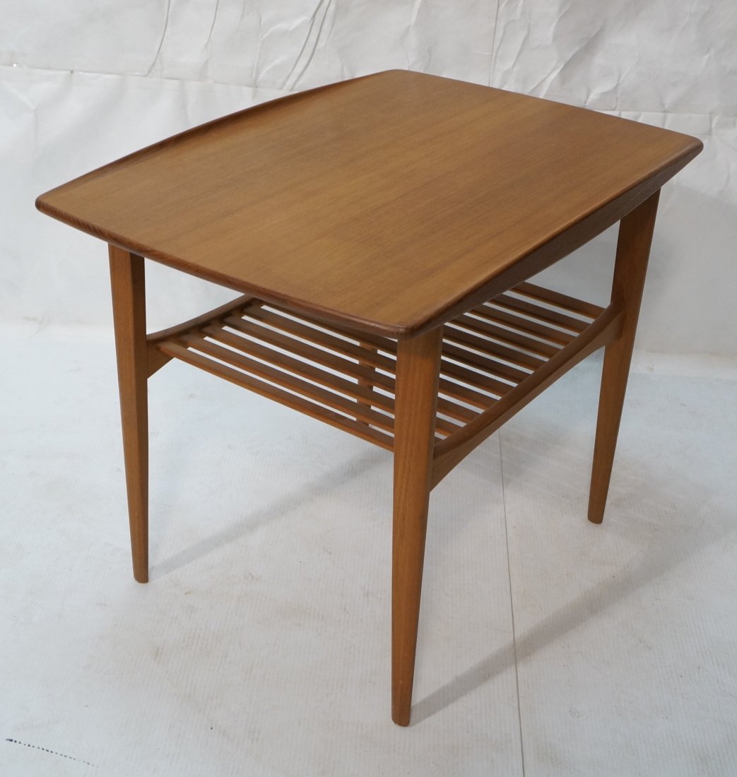Danish Teak FRANCE & SON Side Table. Top has curv (1 of 9)