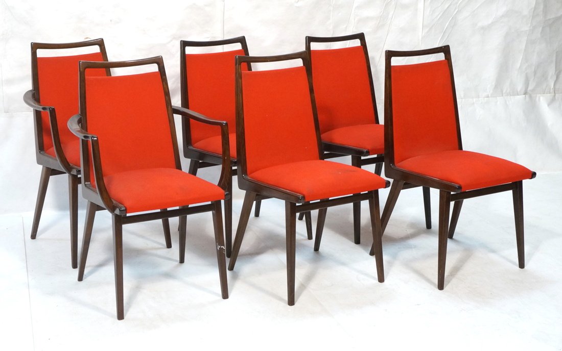 Set 6 Dining Chairs. German Modernist. Dark Wood (1 of 9)