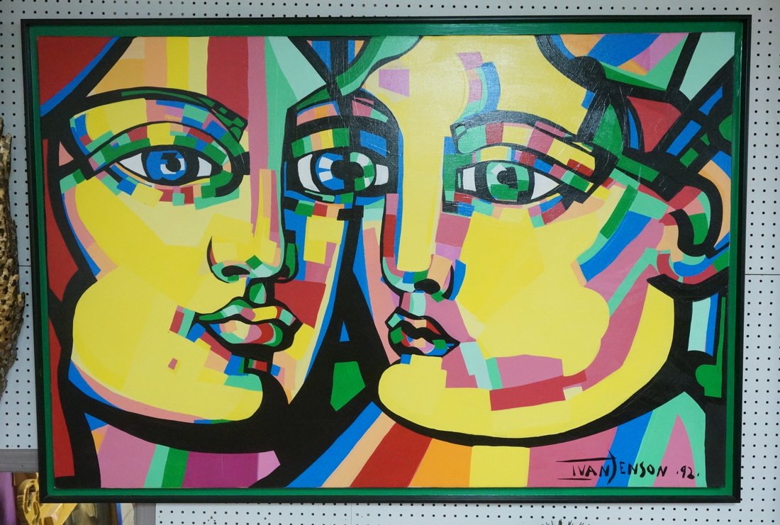 IVAN JENSON Large Vibrant Color Acrylic Painting. (1 of 6)