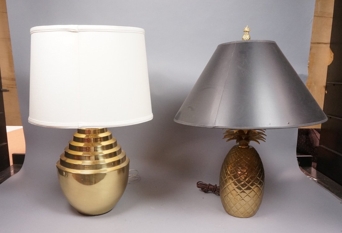 2pc Brass Modern Lamps. 10. Brass Pineapple Lamp (1 of 8)