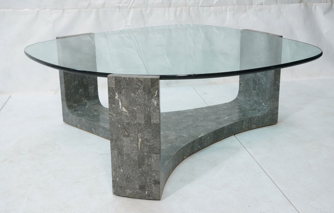 Contemporary Stone Tesserae Cocktail Table. Glass (1 of 5)