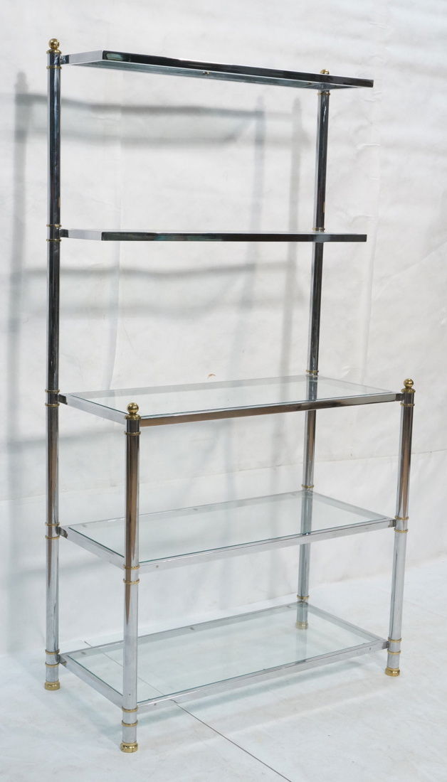 Chrome & Glass Etagere Display Shelf Unit. Steppe (1 of 8)
