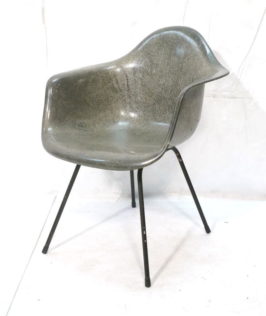 Charcoal HERMAN MILLER Fiberglass Shell Lounge Ch: Charcoal HERMAN MILLER Fiberglass Shell Lounge Chair. Marked-- Dimensions: H: 31 inches: W: 25 inches: D: 22 inches ---