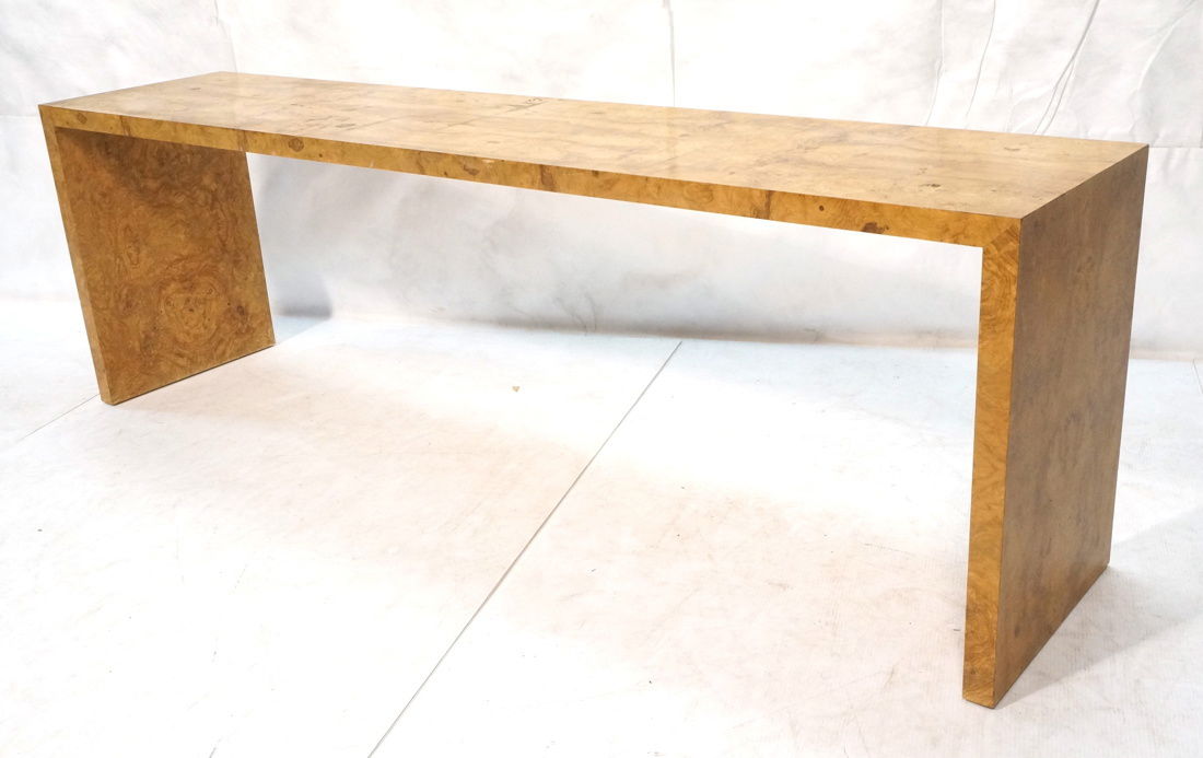 Long Burl Wood Modernist Sofa Console Table. (1 of 9)