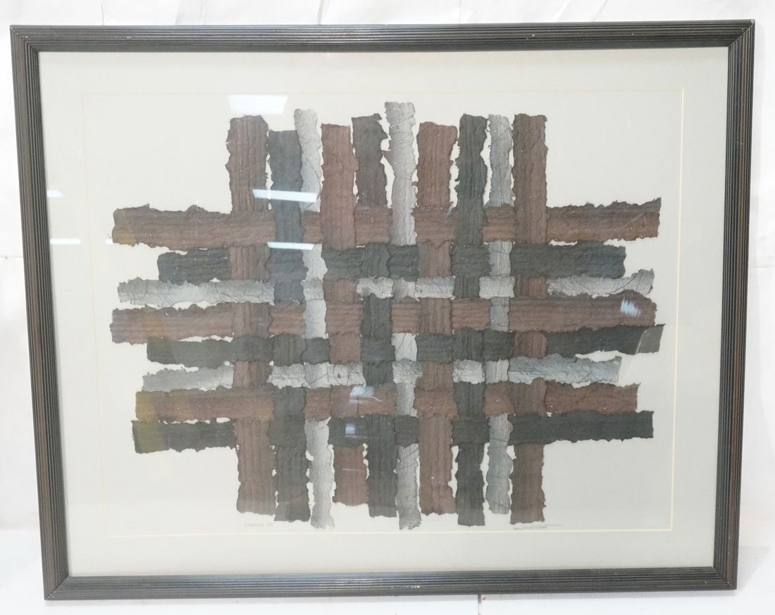MARY SIEBERT GABERT Woven Paper Collage Art. "Int (1 of 8)