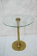 Pr Gold tone brushed aluminum glass top side tabl - 2
