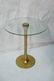 Pr Gold tone brushed aluminum glass top side tabl - 3