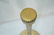 Pr Gold tone brushed aluminum glass top side tabl - 4