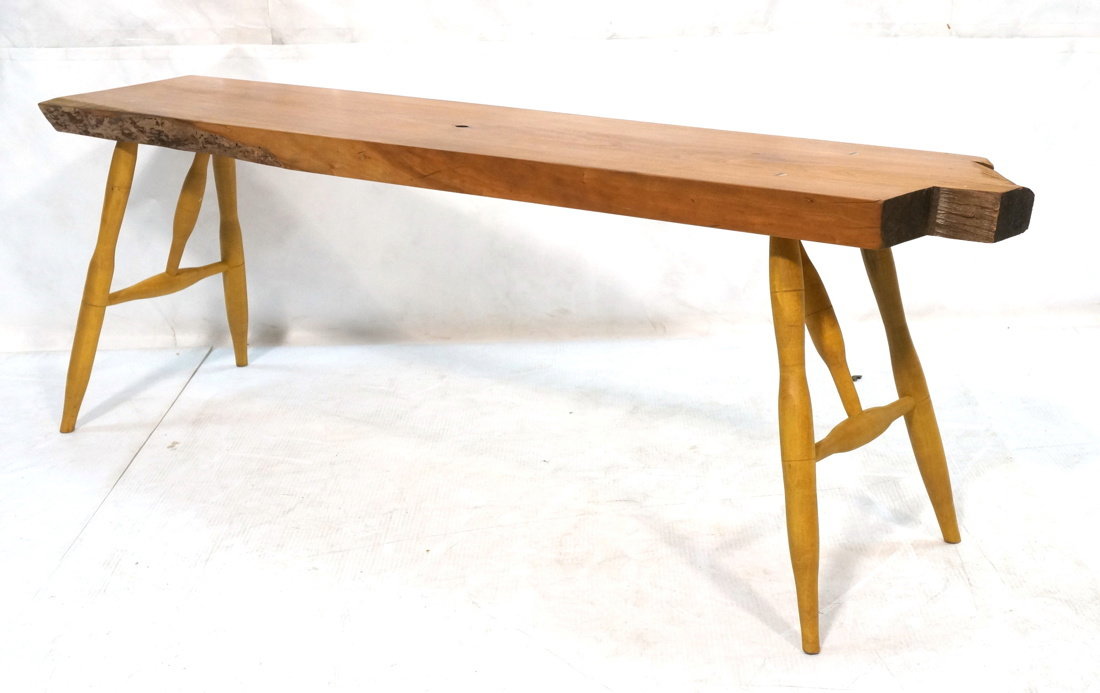 TOM FERRIE Natural Cherry Slab Bench. One raw fre (1 of 8)