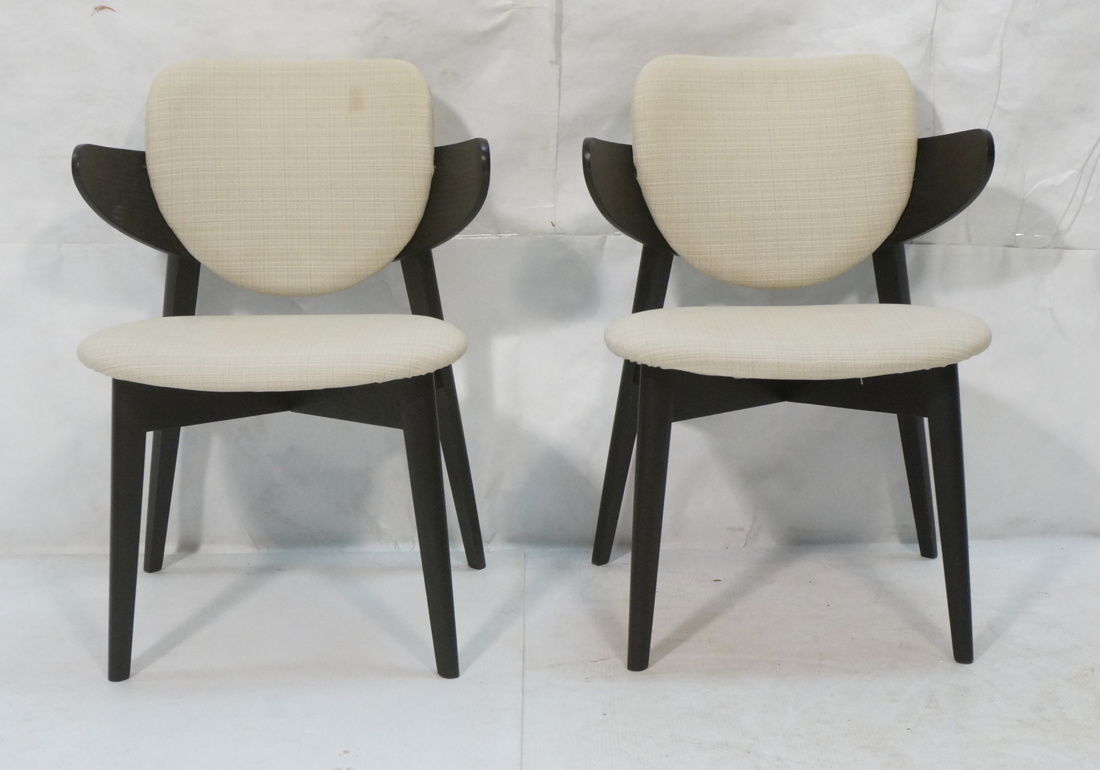 Pr Ebonized Side Arm Chairs. Laminated wood curve (1 of 10)