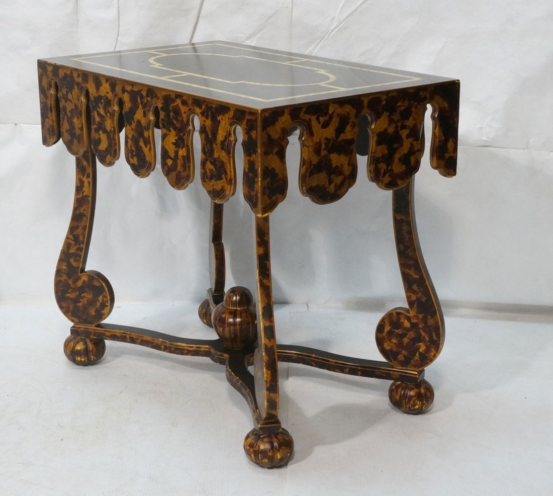 Faux Finish Tortoise painted Side Table. Art Deco (1 of 10)