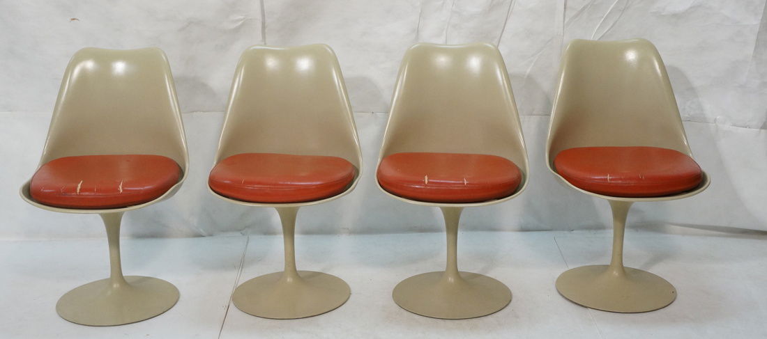 Set 4 KNOLL Eero SAARINEN Tulip Dining Chairs. Al (1 of 9)