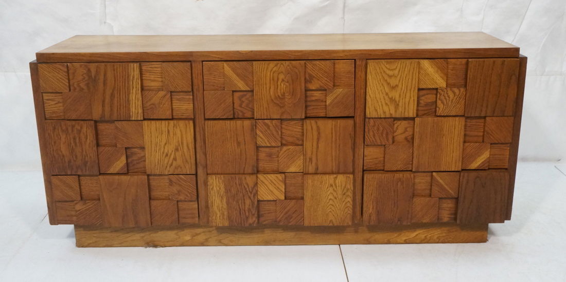 LANE Brutalist block front Credenza. Nine Drawers (1 of 9)