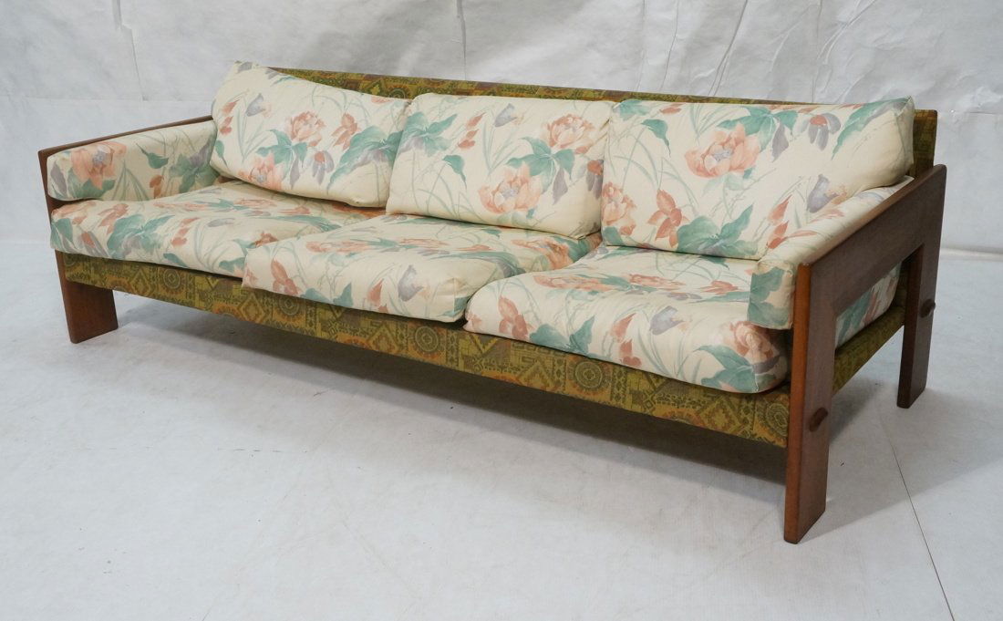Tobia Scarpa Style Wide wood arm Sofa Couch. Back (1 of 8)